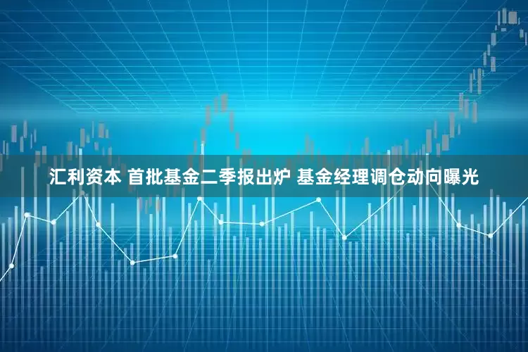 汇利资本 首批基金二季报出炉 基金经理调仓动向曝光